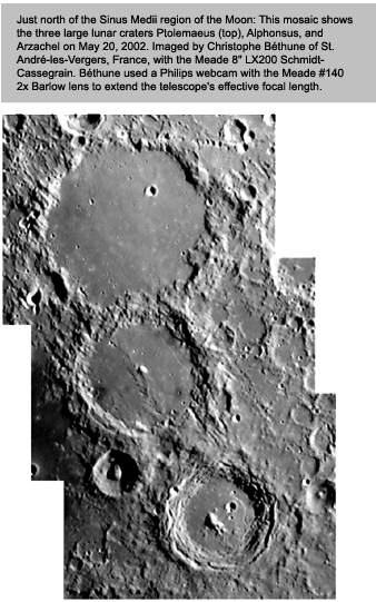 North of the Sinus Medii region of the Moon