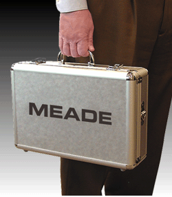 The Meade #771 aluminum carrying case, included with this special offer, provides rugged, secure storage for your Super Plssl eyepiece set.
